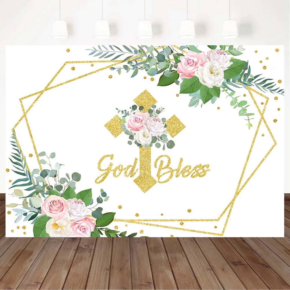 Mocsicka God Bless Backdrop Newborn Baby Baptism Christening Photo Background Decor Banner Gold Frame Flowers Leaves Photocall
Mocsicka God Bless Backdrop Newborn Baby Baptism Christening Photo Background Decor Banner Gold Frame Flowers Leaves Photocall
