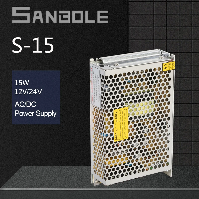 15W Switching Mode Power Supply Single Group Output Small Volume LED Lamp Monitor S-15-12
15W Switching Mode Power Supply Single Group Output Small Volume LED Lamp Monitor S-15-12