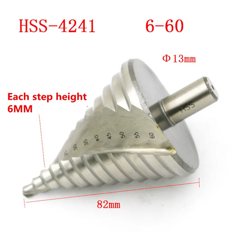 1pcs 6-60mm Pagoda Hexagon Screw HSS Power Tools Spiral Grooved Metal Steel Step Drill Bit
1pcs 6-60mm Pagoda Hexagon Screw HSS Power Tools Spiral Grooved Metal Steel Step Drill Bit