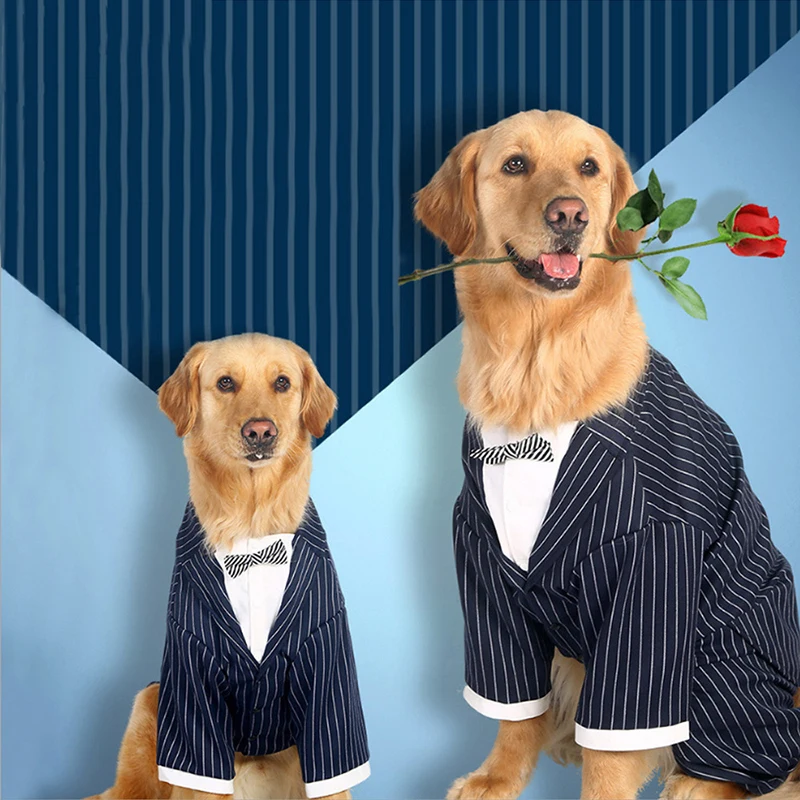 Large Dog Clothes Stripes Big Dog Coat Bowknot Tuxedo Jacket Wedding Suit Pet Clothes For Samoye Husky
Large Dog Clothes Stripes Big Dog Coat Bowknot Tuxedo Jacket Wedding Suit Pet Clothes For Samoye Husky
