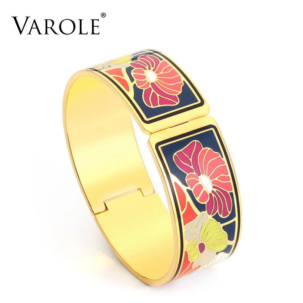 VAROLE Color Design Pattern Gold Opening Enamel Bracelet Bangle for Women Colorful Cuff Bangles Ethnic Jewelry
VAROLE Color Design Pattern Gold Opening Enamel Bracelet Bangle for Women Colorful Cuff Bangles Ethnic Jewelry