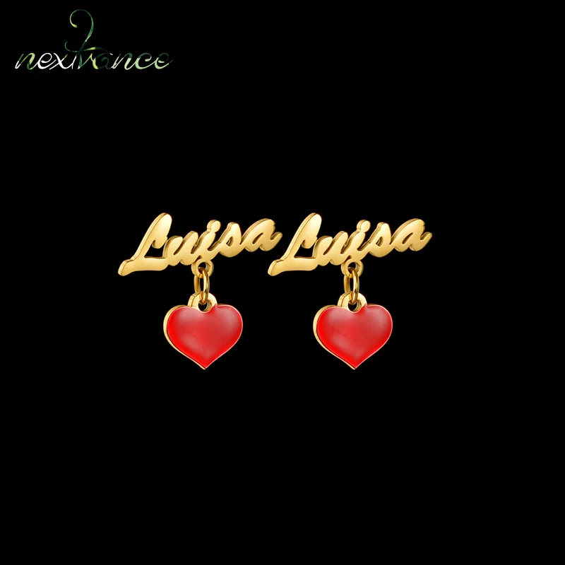 Nextvance Personalized Name Stainless Steel Stud Earrings For Women Custom Red Love Nameplate Piercing Earrings Accessories Gift
Nextvance Personalized Name Stainless Steel Stud Earrings For Women Custom Red Love Nameplate Piercing Earrings Accessories Gift