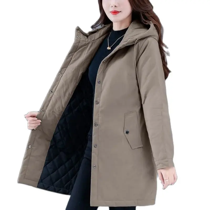 New 2021 Autumn Women's Cotton Windbreakers Coat Mid Long Thin Cotton Female Clothes Single Breasted Loose Cotton Ladies Jacket
New 2021 Autumn Women's Cotton Windbreakers Coat Mid Long Thin Cotton Female Clothes Single Breasted Loose Cotton Ladies Jacket