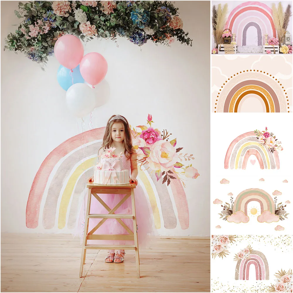 Boho Rainbow Backdrop Bohemia Girl Birthday Cake Smash Photography Backgrounds Pink Flowers Kids Portrait Photo Props Studio
Boho Rainbow Backdrop Bohemia Girl Birthday Cake Smash Photography Backgrounds Pink Flowers Kids Portrait Photo Props Studio