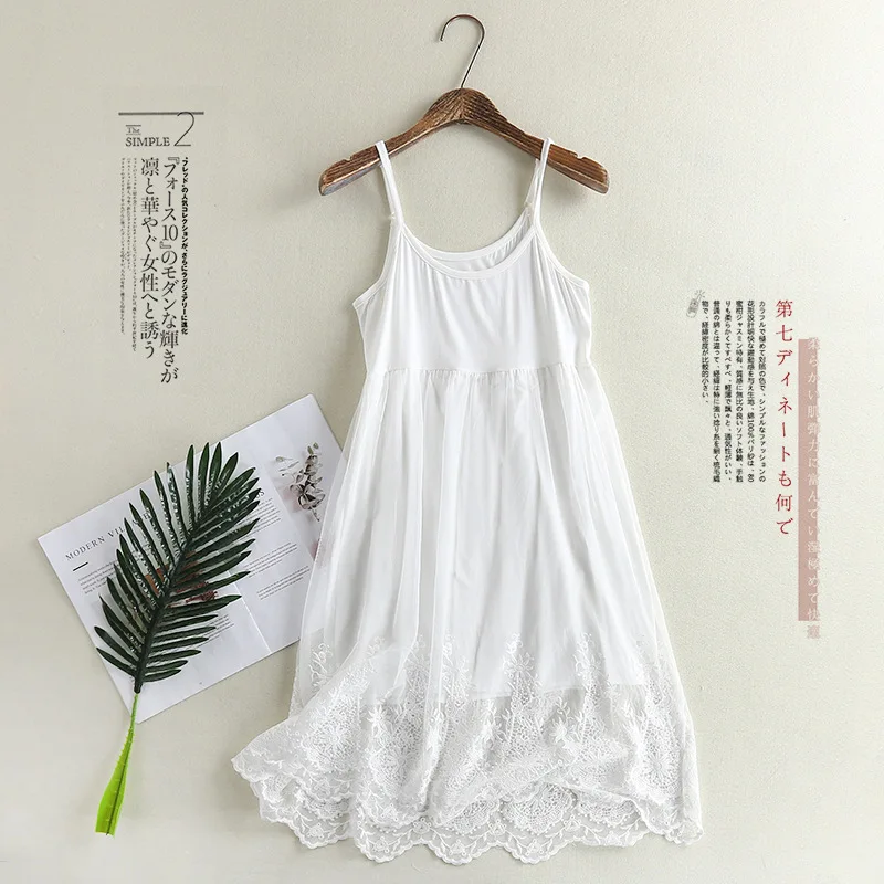 Lace Gauze Slip Dress Women Summer Long Chiffon Hook Flower Hollow Out Underskirt Sweet Bottoming Dress Full Slips Underdress
Lace Gauze Slip Dress Women Summer Long Chiffon Hook Flower Hollow Out Underskirt Sweet Bottoming Dress Full Slips Underdress