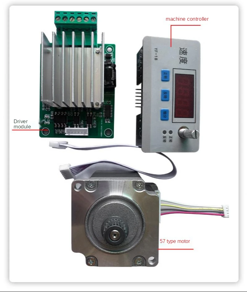 57 Stepper Motor + Driver + Control Board Stepper Motor Control Reverse / Pulse / Speed / Module / Speed Display
57 Stepper Motor + Driver + Control Board Stepper Motor Control Reverse / Pulse / Speed / Module / Speed Display