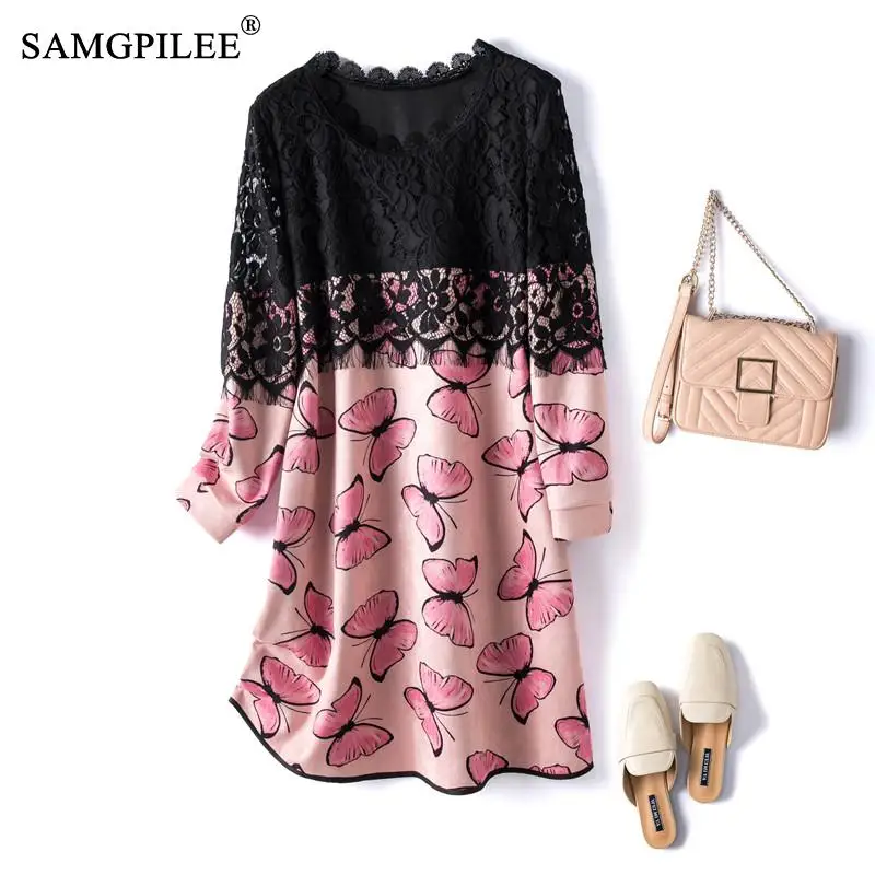 Dress For Women Spring And Autumn 2021 Fake Two Piece Crochet Hollow Lace Stitching Suede Butterfly Pattern Korean Woman Dresses
Dress For Women Spring And Autumn 2021 Fake Two Piece Crochet Hollow Lace Stitching Suede Butterfly Pattern Korean Woman Dresses