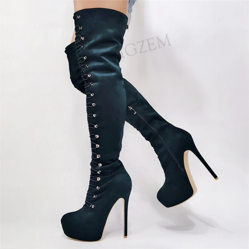 DOBANER Women Thigh High Platform Boots Faux Suede Stiletto Shoes Woman Over Knee Boots Tall Unisex Plus Size 43 44 47 50 52
DOBANER Women Thigh High Platform Boots Faux Suede Stiletto Shoes Woman Over Knee Boots Tall Unisex Plus Size 43 44 47 50 52