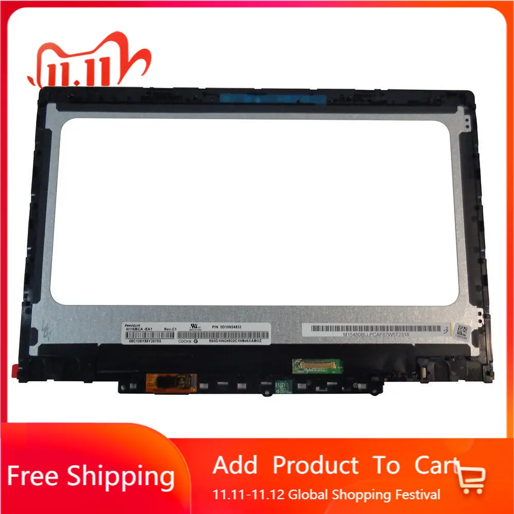 11.6 Inch For Lenovo Chromebook 11 300e 2nd Gen (Touch) LCD TouchScreen P/N: 5D10T79505 HD 1366x768 Laptop Display Panel
11.6 Inch For Lenovo Chromebook 11 300e 2nd Gen (Touch) LCD TouchScreen P/N: 5D10T79505 HD 1366x768 Laptop Display Panel