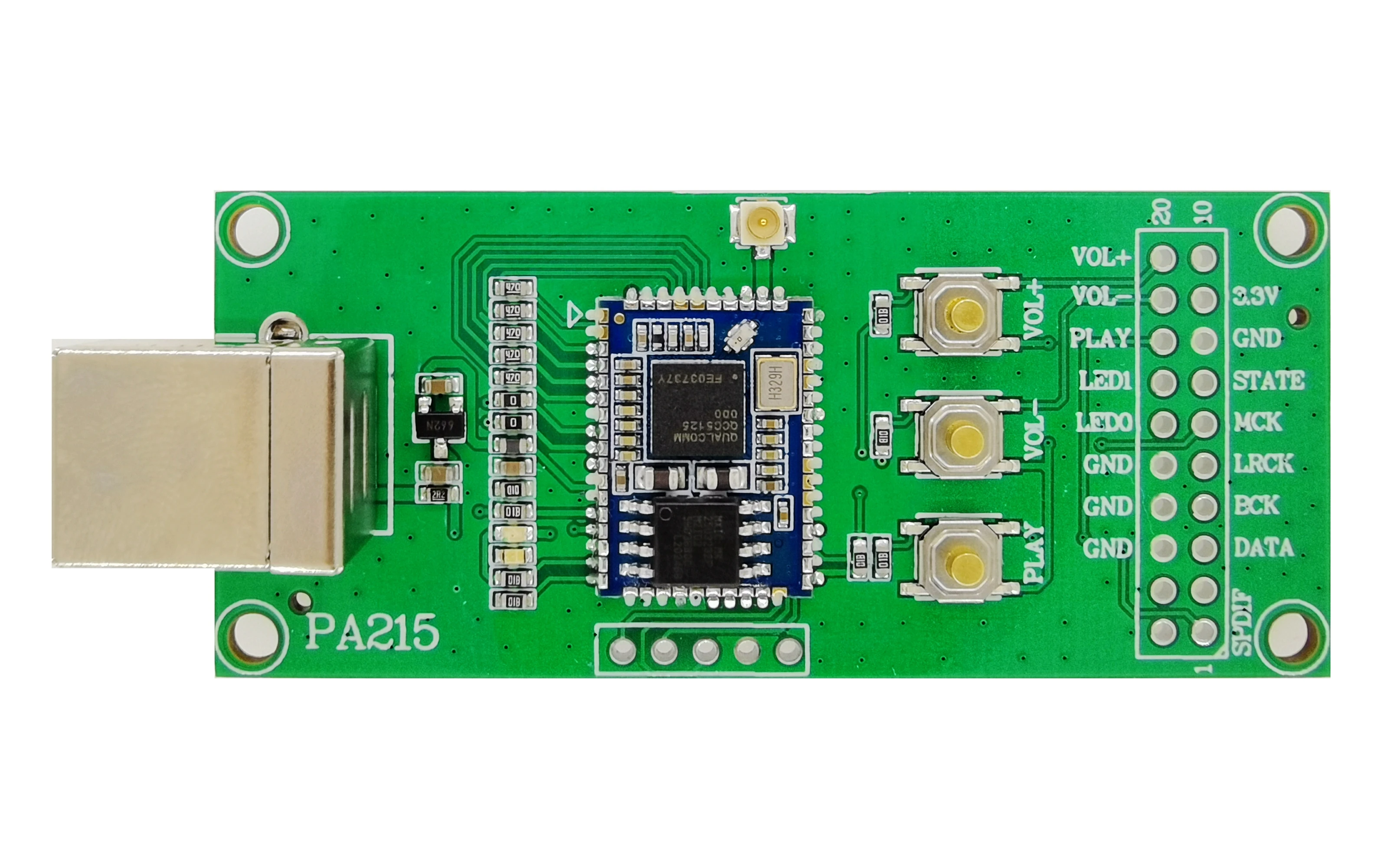 LDAC Bluetooth QCC 5125 приемник 5,0 аудио модуль I2S цифровой интерфейс I2S aptx HD
LDAC Bluetooth QCC 5125 приемник 5,0 аудио модуль I2S цифровой интерфейс I2S aptx HD