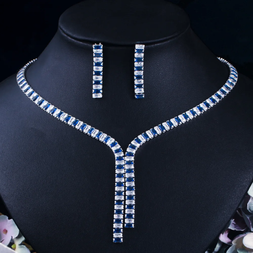High Quality Green CZ Necklace and Earrings Womens Costume Jewelry Set For Engagement Wedding Accessories African Gold Colo
High Quality Green CZ Necklace and Earrings Womens Costume Jewelry Set For Engagement Wedding Accessories African Gold Colo