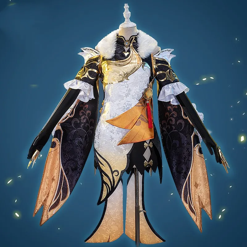 NingGuang cosplay Genshin Impact anime woman cosplay uniform costume set Dress + waist decoration + gloves + socks + collar +kc
NingGuang cosplay Genshin Impact anime woman cosplay uniform costume set Dress + waist decoration + gloves + socks + collar +kc