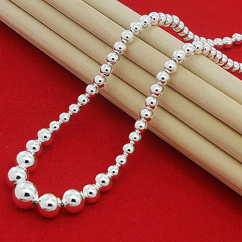 Hot Sale 925 Silver Necklace Smooth Round Bead Ball Necklace for Women Fashion Jewelry Gift
Hot Sale 925 Silver Necklace Smooth Round Bead Ball Necklace for Women Fashion Jewelry Gift
