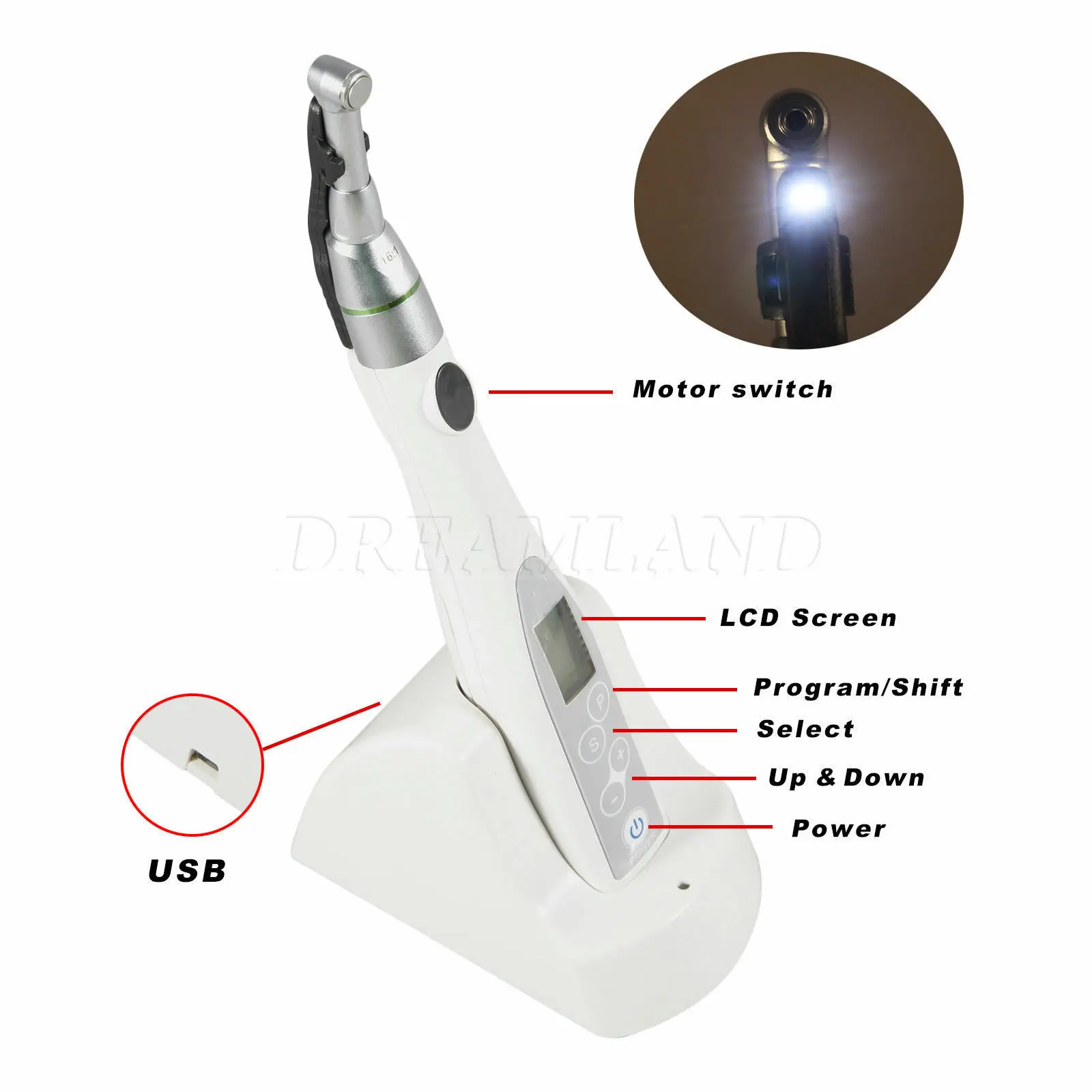 9 Modes Dental Wireless LED Endo Motor 16:1 Contra Angle Endodontic Root Canal Treatment
9 Modes Dental Wireless LED Endo Motor 16:1 Contra Angle Endodontic Root Canal Treatment