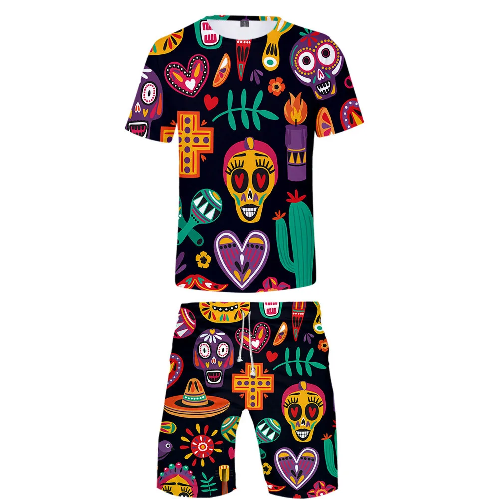 Summer Men's Sets Day of The Dead Sugar Skull 3D Print Short Sleeve T-shirt and Beach Shorts Two Piece Set Casual Sportswear
Summer Men's Sets Day of The Dead Sugar Skull 3D Print Short Sleeve T-shirt and Beach Shorts Two Piece Set Casual Sportswear