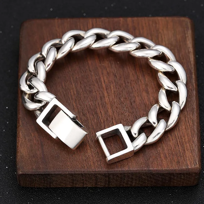 925 Sterling Silver Cunban Chain Bracelet Fine Jewelry Solid Tibetan Silver Bracelets For Women Men jewellery Accessories 2021
925 Sterling Silver Cunban Chain Bracelet Fine Jewelry Solid Tibetan Silver Bracelets For Women Men jewellery Accessories 2021