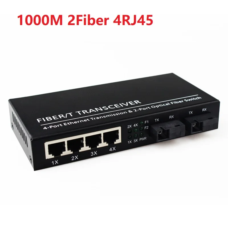 Gigabit/1000M 2 optical 4 Ethernet single-mode fiber optic transmitter Fiber Optical Media Converter Single Mode
Gigabit/1000M 2 optical 4 Ethernet single-mode fiber optic transmitter Fiber Optical Media Converter Single Mode
