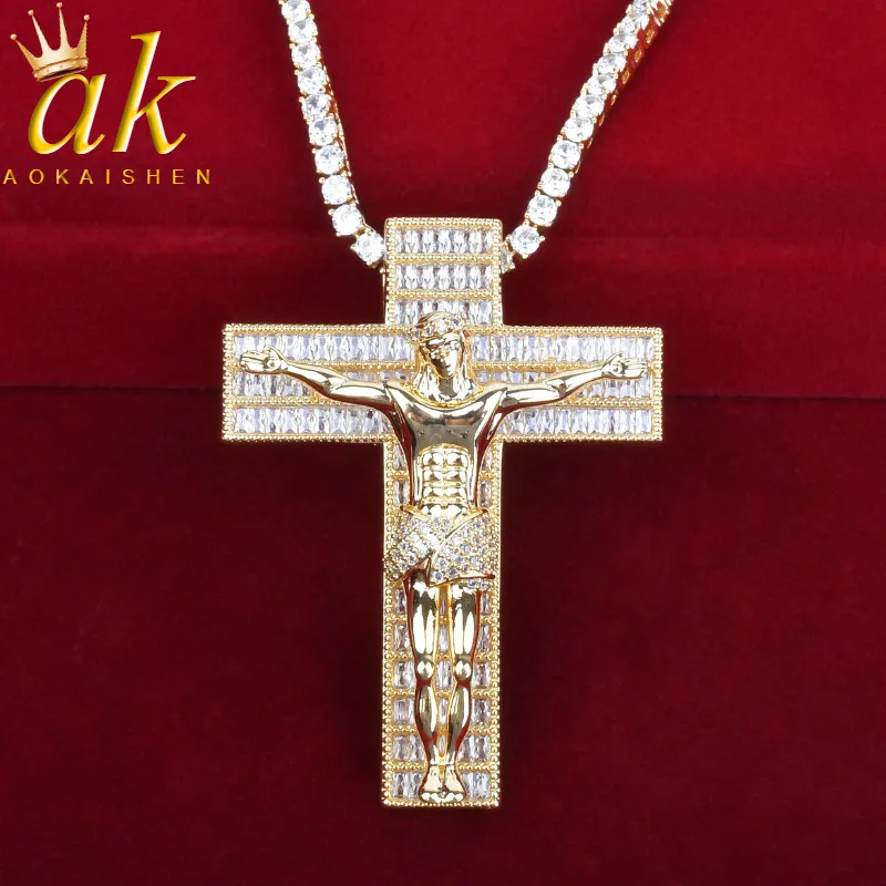 Baguette Cross Pendant for Male with Jesus Necklace AAAAA Cubic Zirconia Hip Hop Rock Jewelry
Baguette Cross Pendant for Male with Jesus Necklace AAAAA Cubic Zirconia Hip Hop Rock Jewelry