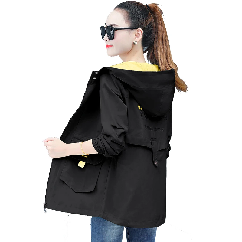 Short Windbreaker Jacket Women Casual Overcoat New Loose Letter Thin Spring Autumn Hooded Jackets Female Outerwear
Short Windbreaker Jacket Women Casual Overcoat New Loose Letter Thin Spring Autumn Hooded Jackets Female Outerwear