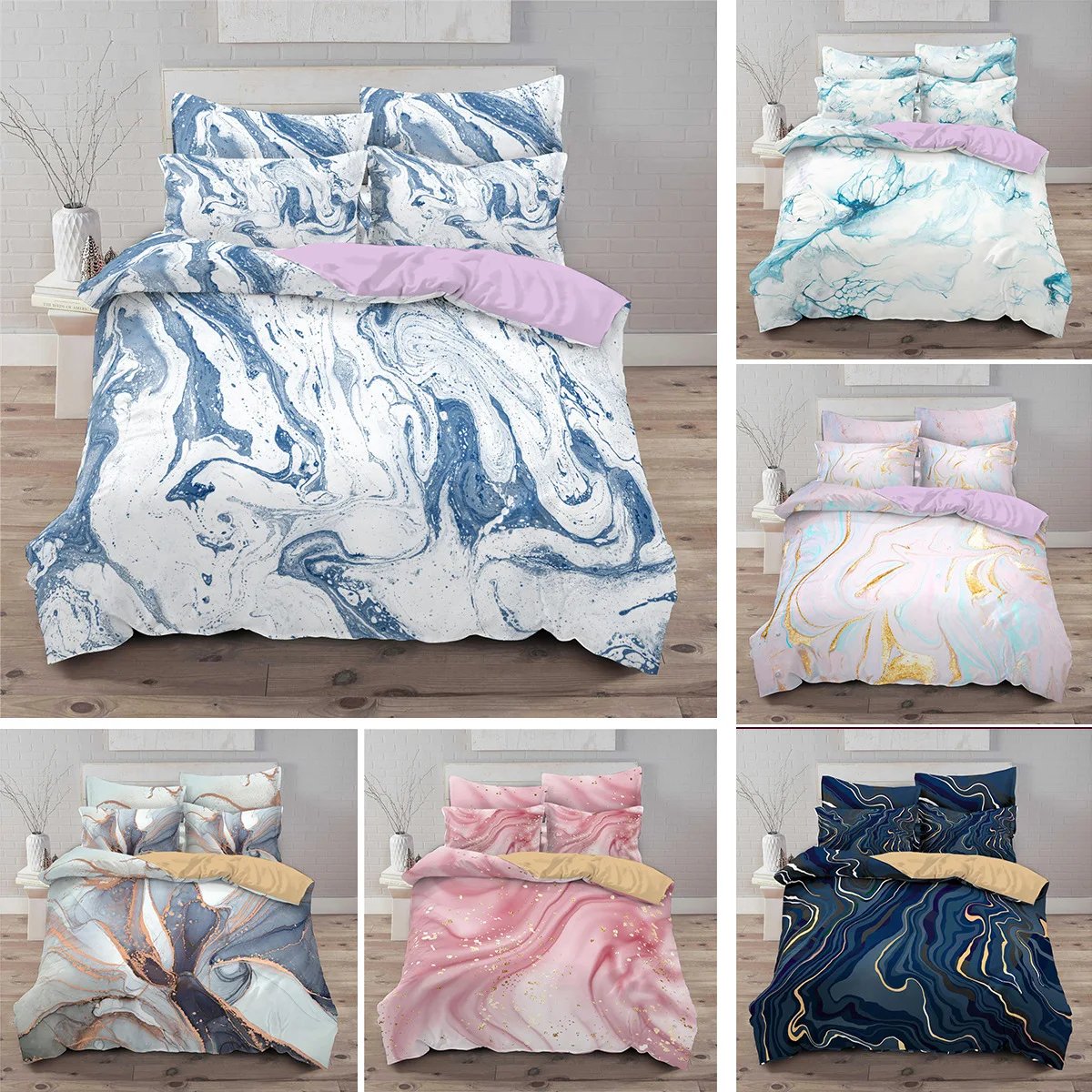Bedroom Textiles Marble Pattern Printed Duvet Cover Single Twin Double Full King Size Bedding Sets With Pillow Case
Bedroom Textiles Marble Pattern Printed Duvet Cover Single Twin Double Full King Size Bedding Sets With Pillow Case