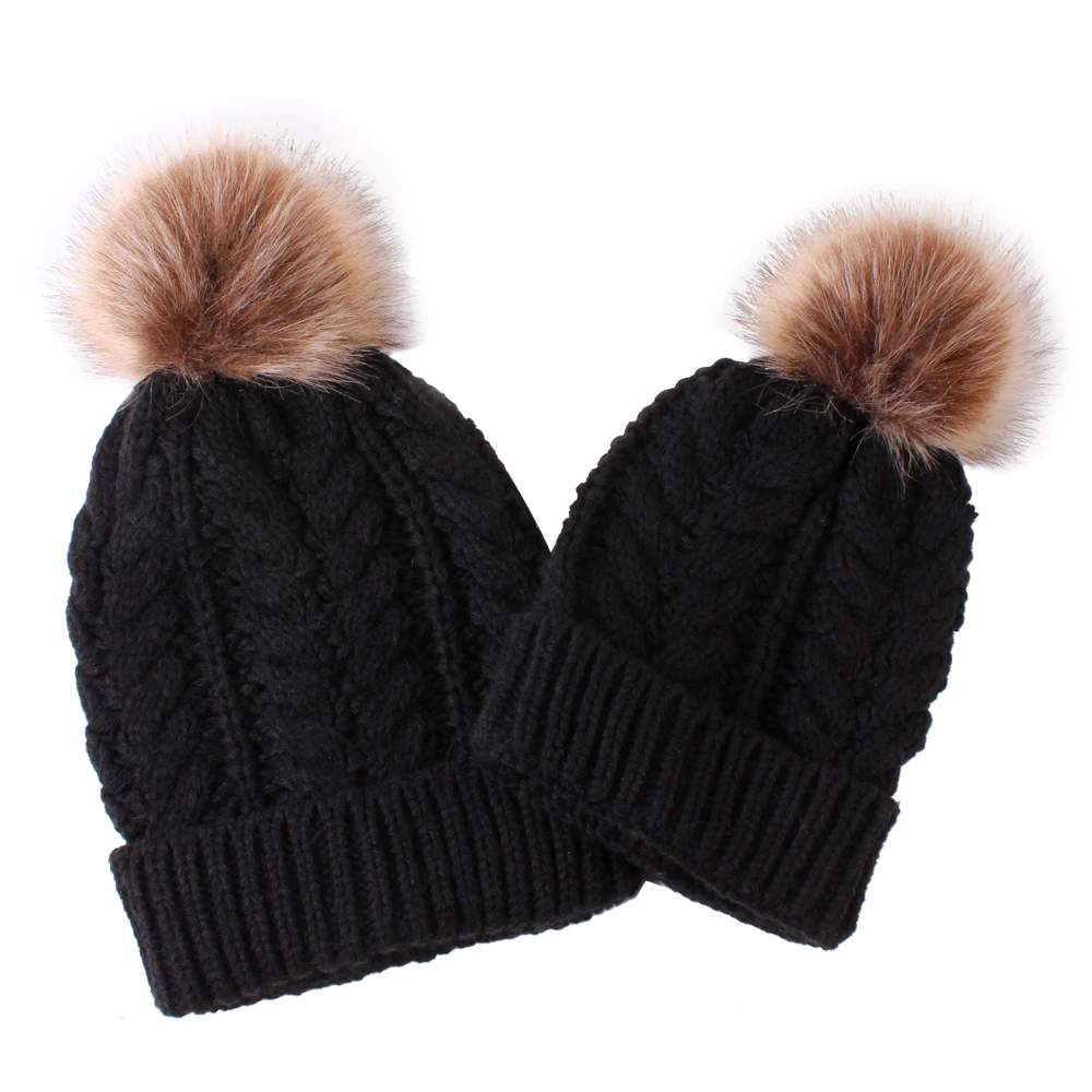 Parent-child Knitted Earflap Cap Mother Baby Pompoms Winter Hat Solid Color Beanie Crochet Cap For Family
Parent-child Knitted Earflap Cap Mother Baby Pompoms Winter Hat Solid Color Beanie Crochet Cap For Family