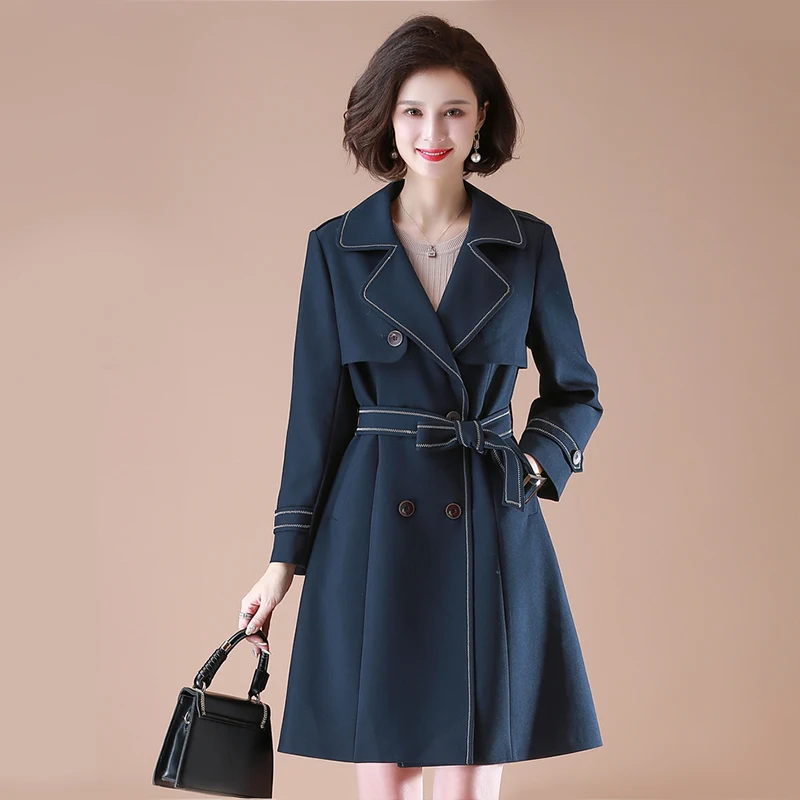 2022 New Trench Coat For Women Spring Autumn Elegant Double-Breasted Windbreaker With Belt Office Lady Outerwear L- 4XL
2022 New Trench Coat For Women Spring Autumn Elegant Double-Breasted Windbreaker With Belt Office Lady Outerwear L- 4XL