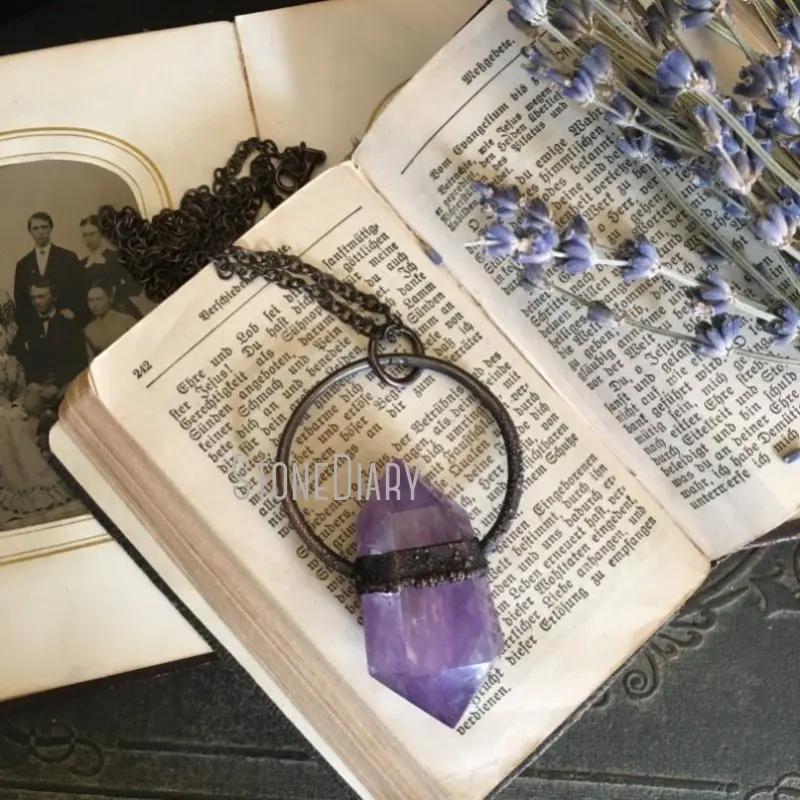 NM35251 Large Amethyst Pendant Crystal Necklace Electroformed Crystal Necklace Big Purple Stone Necklace Gypsy Gothic Jewelry
NM35251 Large Amethyst Pendant Crystal Necklace Electroformed Crystal Necklace Big Purple Stone Necklace Gypsy Gothic Jewelry