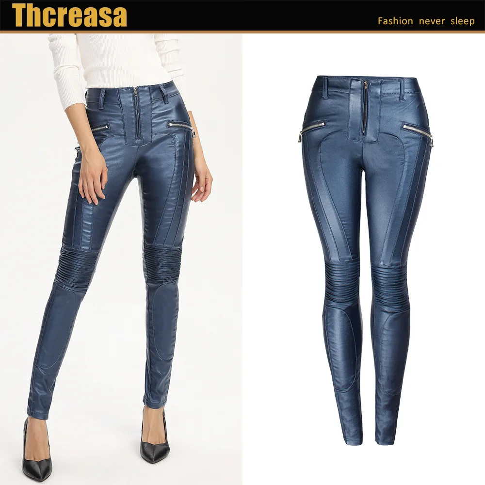 European and American Sexy Pu Pants Women's Plush Luster Pants Women's Autumn and Winter Amazon Pencil Pants Blue Leggings
European and American Sexy Pu Pants Women's Plush Luster Pants Women's Autumn and Winter Amazon Pencil Pants Blue Leggings