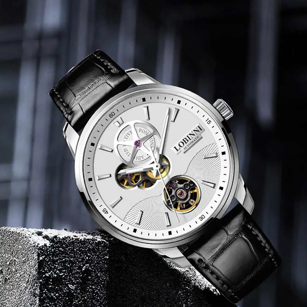 Lobinni Men's Automatic Mechanical Watches Luxury Sapphire Glass Swiss Stainless Steel Men Watch Waterproof Luminous Pointer
Lobinni Men's Automatic Mechanical Watches Luxury Sapphire Glass Swiss Stainless Steel Men Watch Waterproof Luminous Pointer