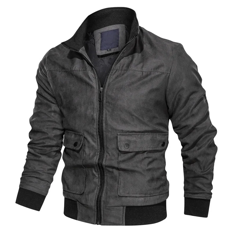New Military Jacket Men Stand Collar Multi-Pocket Suede Jacket Slim Fit Men's Bomber Jacket Casual Motorcycle Coat
New Military Jacket Men Stand Collar Multi-Pocket Suede Jacket Slim Fit Men's Bomber Jacket Casual Motorcycle Coat