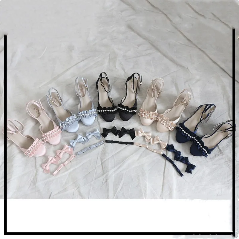 Kawaii girl sweet lolita shoes star pearl lace bowknot princess kawaii shoes round head high heel women shoes loli cosplay cos
Kawaii girl sweet lolita shoes star pearl lace bowknot princess kawaii shoes round head high heel women shoes loli cosplay cos