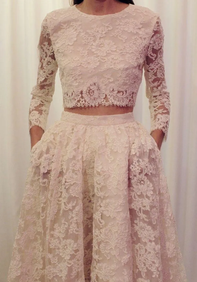 Luxury 2 Piece Lace Wedding Dresses Sexy Long Sleeve Ivory Robe De Mariage A Line Floor Length Bridal Gowns vestidos de noiva
Luxury 2 Piece Lace Wedding Dresses Sexy Long Sleeve Ivory Robe De Mariage A Line Floor Length Bridal Gowns vestidos de noiva