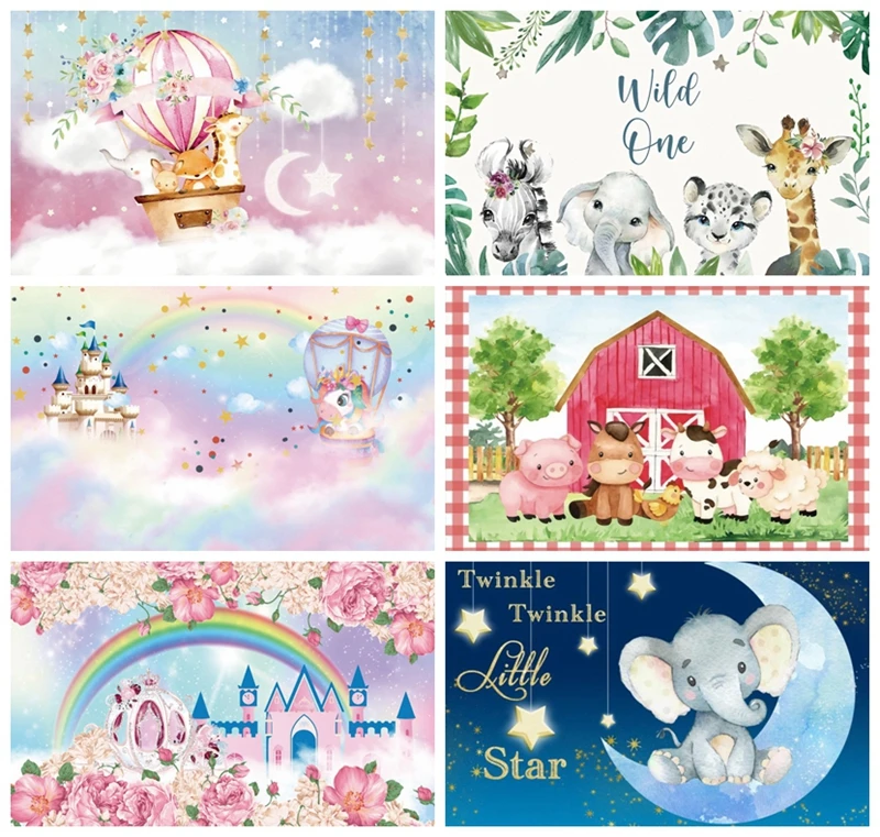 Dreamy Sky Wild Animal Hot Air Balloon Moon Stars Newborn Baby Shower 1st Birthday Party Photo Backdrop Photography Background
Dreamy Sky Wild Animal Hot Air Balloon Moon Stars Newborn Baby Shower 1st Birthday Party Photo Backdrop Photography Background