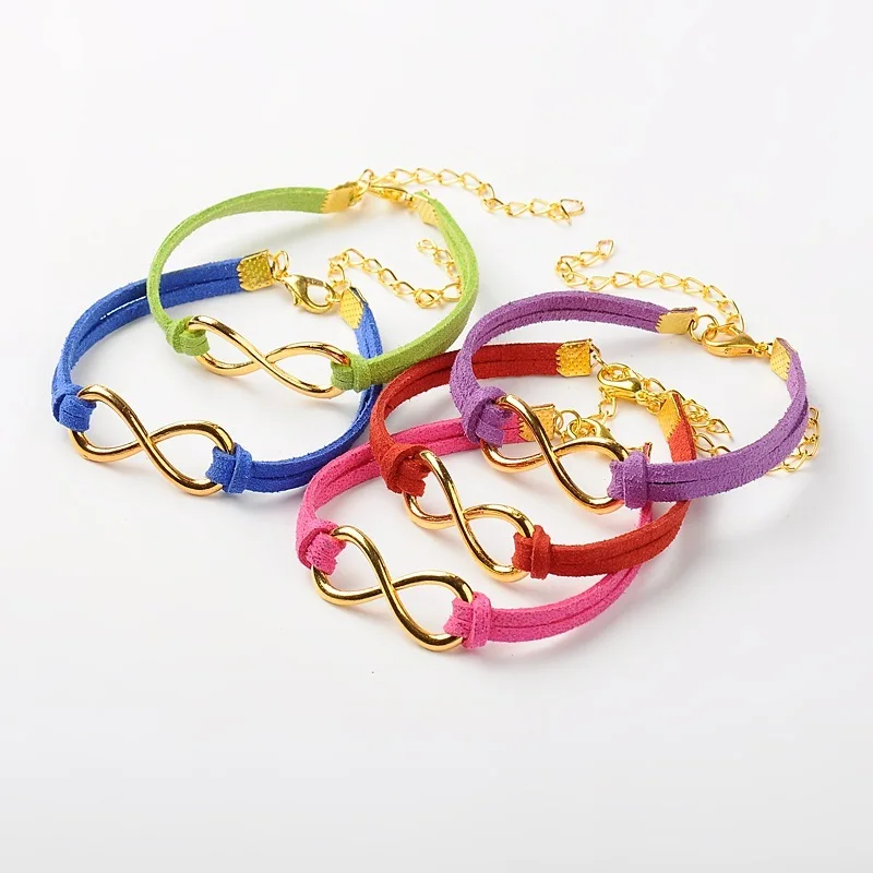 Bracelets & Bangles for Women men Faux Suede Cord Alloy Infinity Link Bracelets 178mm
Bracelets & Bangles for Women men Faux Suede Cord Alloy Infinity Link Bracelets 178mm