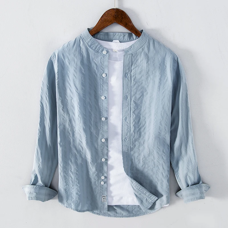 New Italy style retro long-sleeved stripe cotton shirt men brand casual fashion shirts for men top camisa masculina
New Italy style retro long-sleeved stripe cotton shirt men brand casual fashion shirts for men top camisa masculina