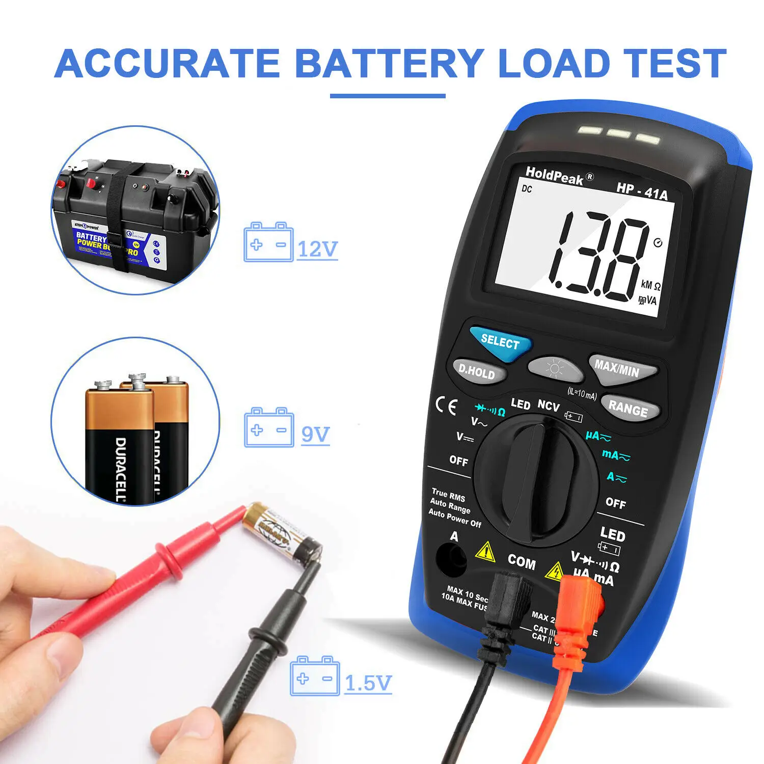 Holdpeak HP-41A Pro Digital Multimeter NCV Voltage Resistance LED 200V 10A TrueRMS Current Test ,measure DC & AC voltage meter
Holdpeak HP-41A Pro Digital Multimeter NCV Voltage Resistance LED 200V 10A TrueRMS Current Test ,measure DC & AC voltage meter