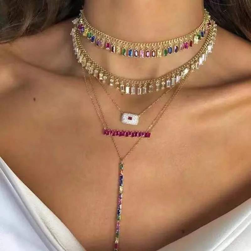 HIBRIDE Popular AAA Cubic Zirconia Baguette Pulling Chain Necklace for Women Trendy Geometric Necklaces Bijoux Femme N-1176
HIBRIDE Popular AAA Cubic Zirconia Baguette Pulling Chain Necklace for Women Trendy Geometric Necklaces Bijoux Femme N-1176