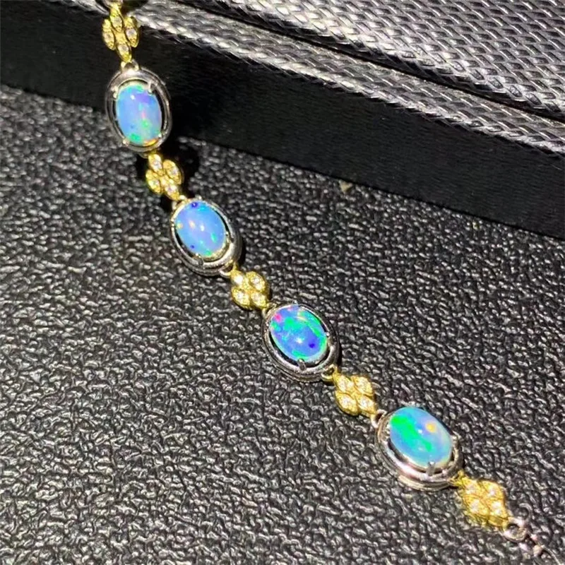 Natural Opal Gemstone Fashion Simple Bracelet 925 Sterling Silver Colorful Stone Bangle for Women Fine Wedding Jewelry
Natural Opal Gemstone Fashion Simple Bracelet 925 Sterling Silver Colorful Stone Bangle for Women Fine Wedding Jewelry
