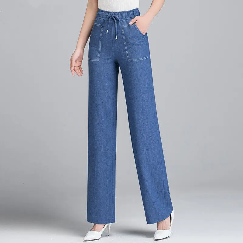 Women Pants Summer Women's Pants Lyocell Denim 2021 Loose High Waist Straight Casual Trousers Pantalones De Mujer
Women Pants Summer Women's Pants Lyocell Denim 2021 Loose High Waist Straight Casual Trousers Pantalones De Mujer
