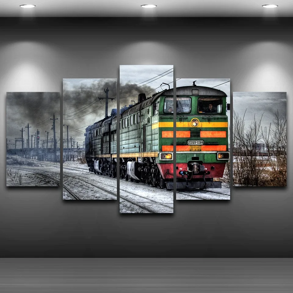 No Framed Canvas 5Pcs Old Locomotive Landscape Wall Art Posters Pictures Home Decor Paintings for Kids Living Room Decorations
No Framed Canvas 5Pcs Old Locomotive Landscape Wall Art Posters Pictures Home Decor Paintings for Kids Living Room Decorations
