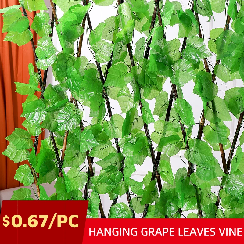 12pcs/lot Artificial Plants Grape garland liana Greens Rattan Fake Vines Hanging silk Greenery Leaves Garden Wedding wall Decor
12pcs/lot Artificial Plants Grape garland liana Greens Rattan Fake Vines Hanging silk Greenery Leaves Garden Wedding wall Decor