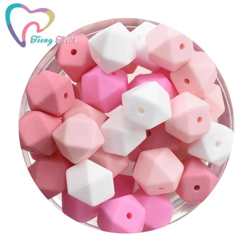 Teeny Teeth 50 PCS Pink Girls Colors Silicone Beads Hexagon Silikon Teething Beads For DIY Jewelry Pacifier Clips Pendants
Teeny Teeth 50 PCS Pink Girls Colors Silicone Beads Hexagon Silikon Teething Beads For DIY Jewelry Pacifier Clips Pendants