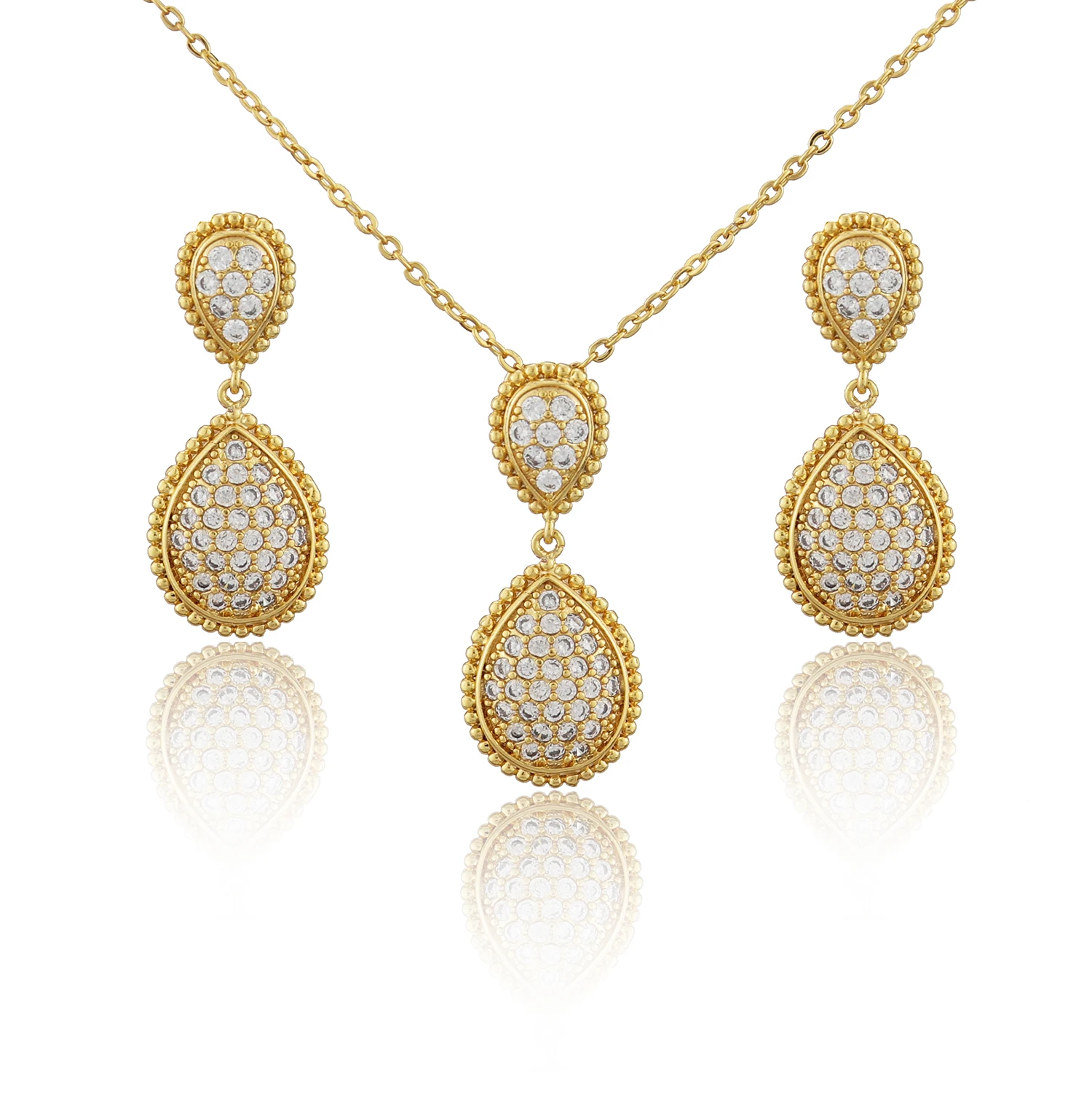 Fashion classic water drop shape copper 18K plated Zircon Necklace Earrings Jewelry Set Dance Girl Gift
Fashion classic water drop shape copper 18K plated Zircon Necklace Earrings Jewelry Set Dance Girl Gift