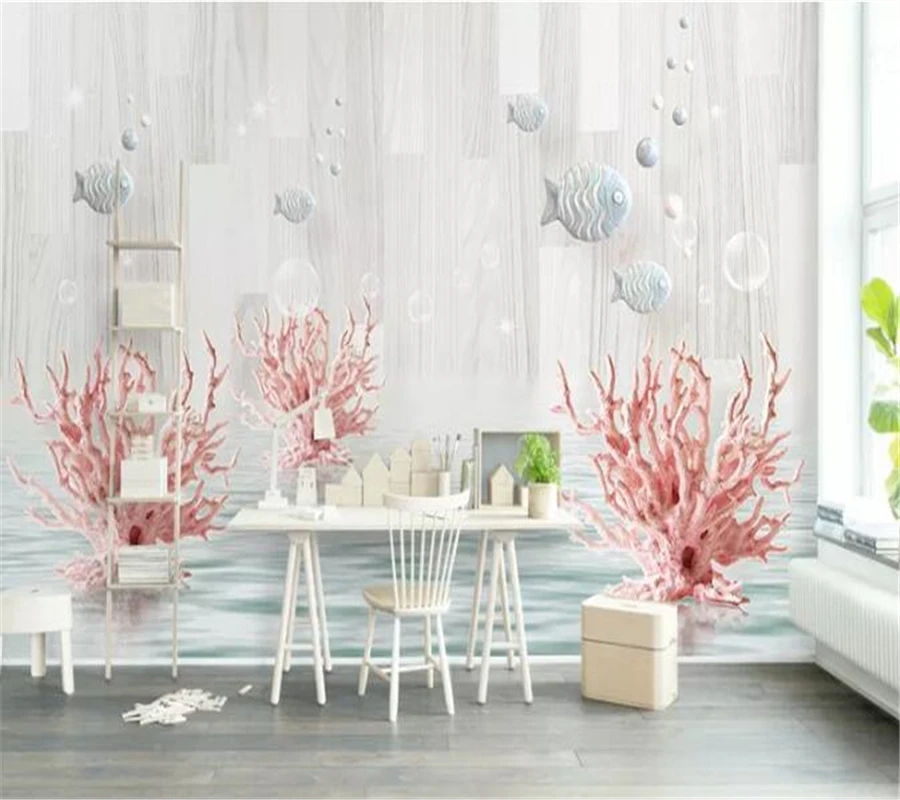 mural Custom wallpaper papel de parede Creative coral swim fish bubble water pattern Mediterranean 3d TV background wall
mural Custom wallpaper papel de parede Creative coral swim fish bubble water pattern Mediterranean 3d TV background wall