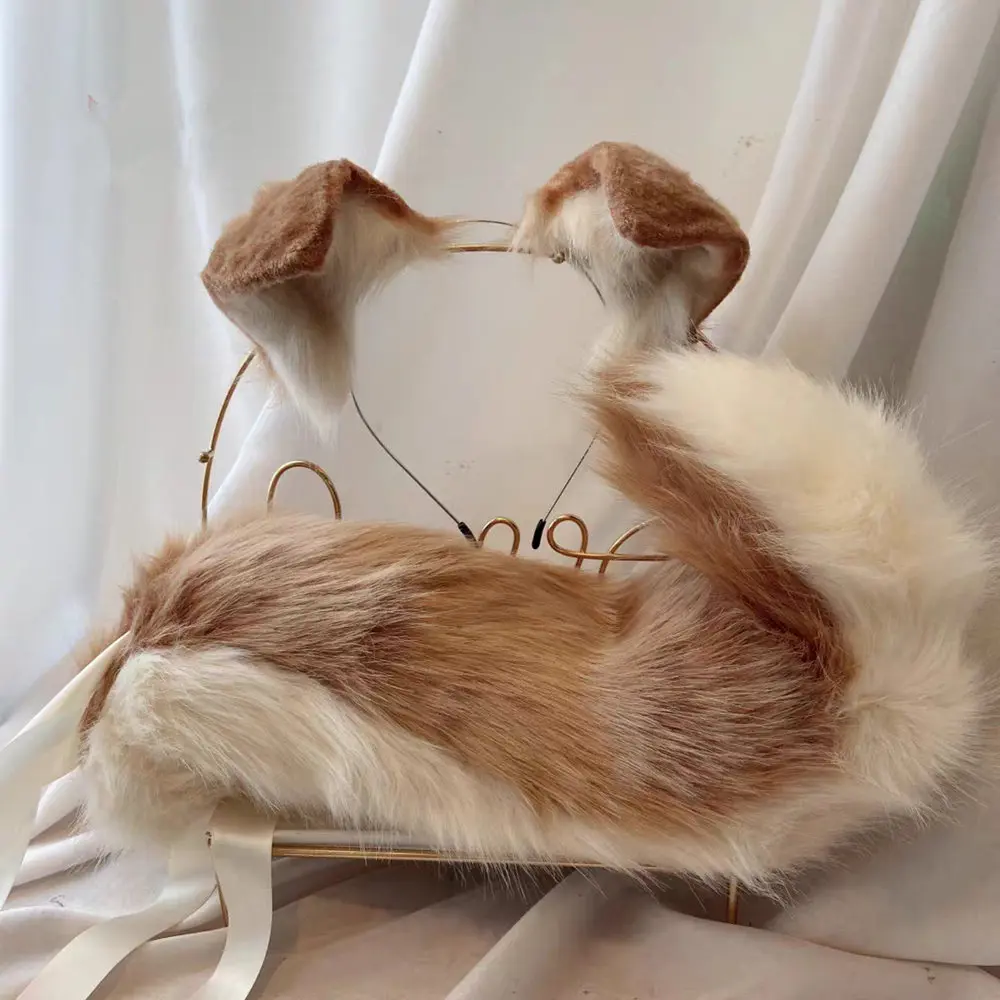 Fashion Light Brown Border Collie Ears Tail Hairhoop Beast Style Headwear for Christmas Halloween Cosplay Costume Accessories
Fashion Light Brown Border Collie Ears Tail Hairhoop Beast Style Headwear for Christmas Halloween Cosplay Costume Accessories