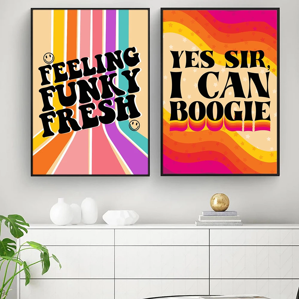 Feeling Funky Fresh Quote Prints Vintage Wall Art Canvas Painting Funny Disco Pictures Colourful Home Decor Poster For Bed Room
Feeling Funky Fresh Quote Prints Vintage Wall Art Canvas Painting Funny Disco Pictures Colourful Home Decor Poster For Bed Room
