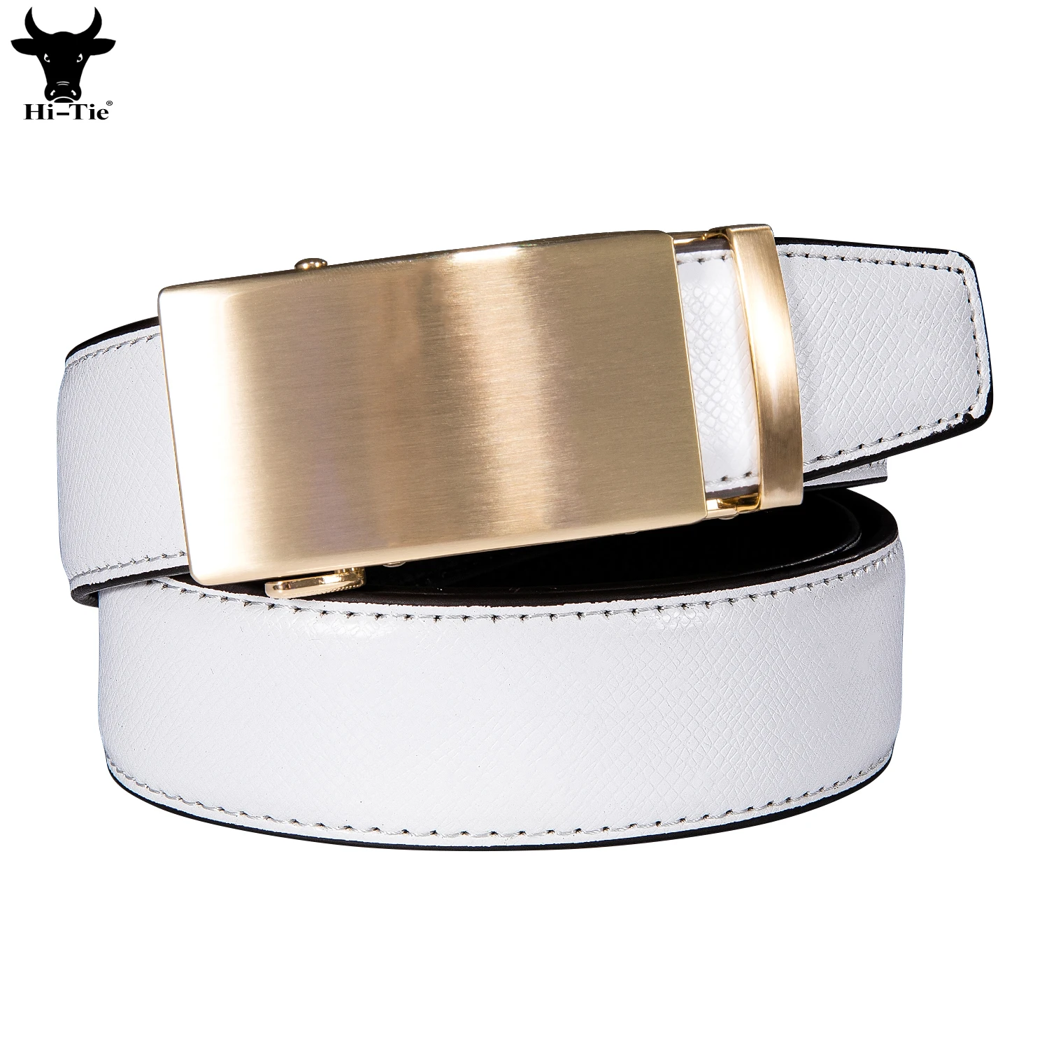 Hi-Tie White Genuine Leather Mens Belts Gold Smooth Automatic Buckles Ratchet Waistband Belt for Men Dress Jeans Suit Wedding XL
Hi-Tie White Genuine Leather Mens Belts Gold Smooth Automatic Buckles Ratchet Waistband Belt for Men Dress Jeans Suit Wedding XL