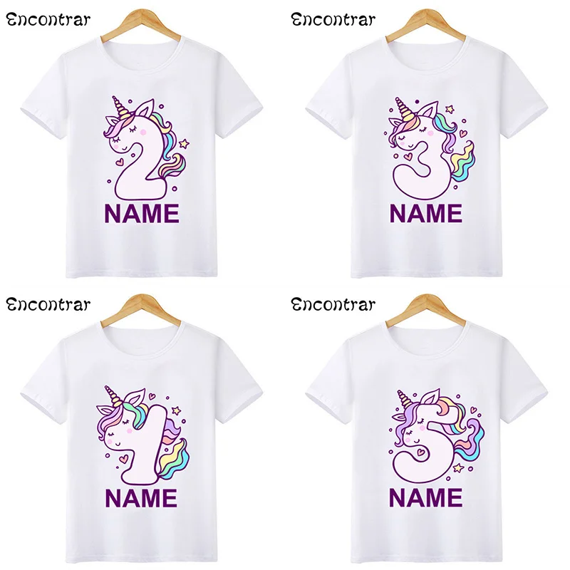 Happy Birthday Number 1-10 Cute Unicorn Print Girls T shirt Customize Name Kawaii Kids T-shirts Party Baby Children Tops,HKP5398
Happy Birthday Number 1-10 Cute Unicorn Print Girls T shirt Customize Name Kawaii Kids T-shirts Party Baby Children Tops,HKP5398