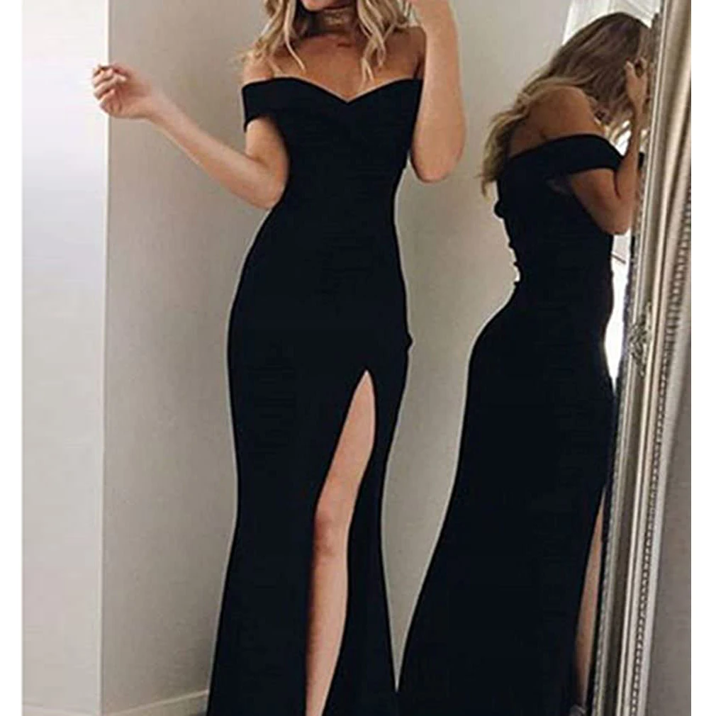 Women's Formal Black Evening Dresses Sexy Split Mermaid Prom Gowns Satin Wedding Bridesmaid Party Dress vestido de fiesta
Women's Formal Black Evening Dresses Sexy Split Mermaid Prom Gowns Satin Wedding Bridesmaid Party Dress vestido de fiesta