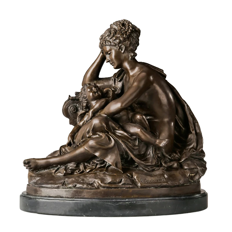 Bronze Angel Mother with Little Baby Statue Sculpture Cherub Figurine Western Antique Art for Mother's Day Birthday Present
Bronze Angel Mother with Little Baby Statue Sculpture Cherub Figurine Western Antique Art for Mother's Day Birthday Present